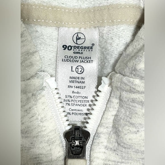 90 Degrees by Reflex Girls Cloud Plush Ludlow Jacket Gray Zip-Up Hoodie Large 12 - Picture 6 of 15